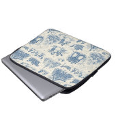 Blue Winter Toile Chinoiserie Laptopschutzhülle (Vorne Knopf)