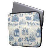 Blue Winter Toile Chinoiserie Laptopschutzhülle (Vorderseite Links)