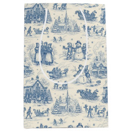Blue Winter Toile Chinoiserie Mittlere Geschenktüte