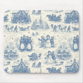 Blue Winter Toile Chinoiserie Mousepad (Vorne)