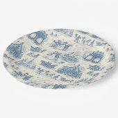 Blue Winter Toile Chinoiserie Pappteller (Schrägansicht)