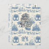 Blue Winter Toile Chinoiserie Postkarte (Vorne/Hinten)