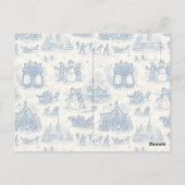 Blue Winter Toile Chinoiserie Postkarte (Rückseite)