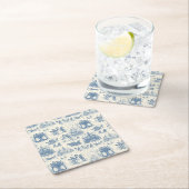 Blue Winter Toile Chinoiserie Rechteckiger Pappuntersetzer (Vor Ort)