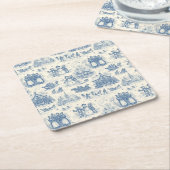 Blue Winter Toile Chinoiserie Rechteckiger Pappuntersetzer (angewinkelt)