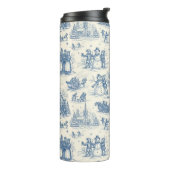 Blue Winter Toile Chinoiserie Thermosbecher (Nach links gedreht)
