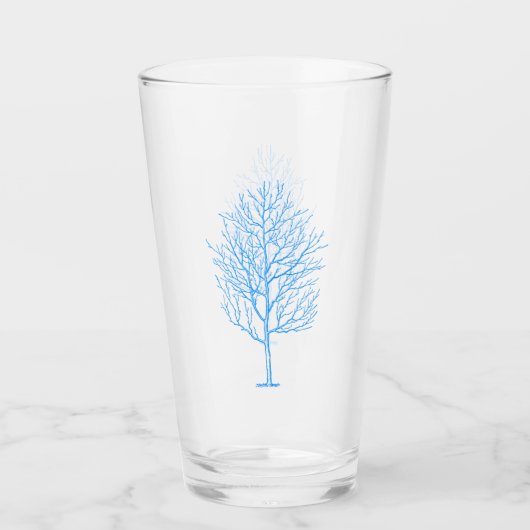 Blue Winter Tree Glass Glas (Vorderseite)