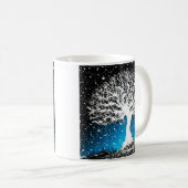 Blue Winter Tree - Schnee Kaffeetasse (VorderseiteRechts)