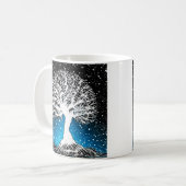 Blue Winter Tree - Schnee Kaffeetasse (Vorderseite Links)