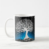 Blue Winter Tree - Schnee Kaffeetasse (Links)