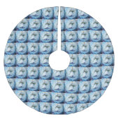 Blue Winter Tree Skirt Polyester Weihnachtsbaumdecke (Vorderseite)