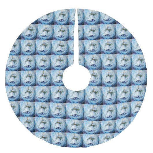Blue Winter Tree Skirt Polyester Weihnachtsbaumdecke (Vorderseite)