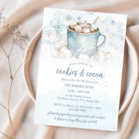 Blue Winter Watercolor Cookies und Kakao-Party
