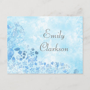 Blue Winter Watercolor-Stil Postkarte