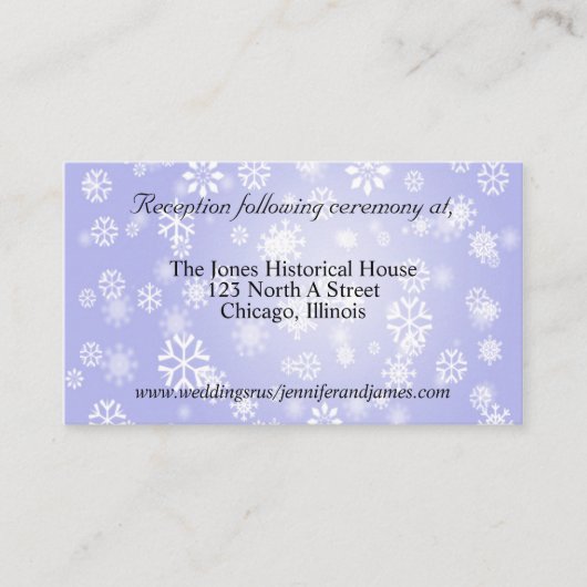 Blue Winter Wedding Cards Begleitkarte (Vorderseite)