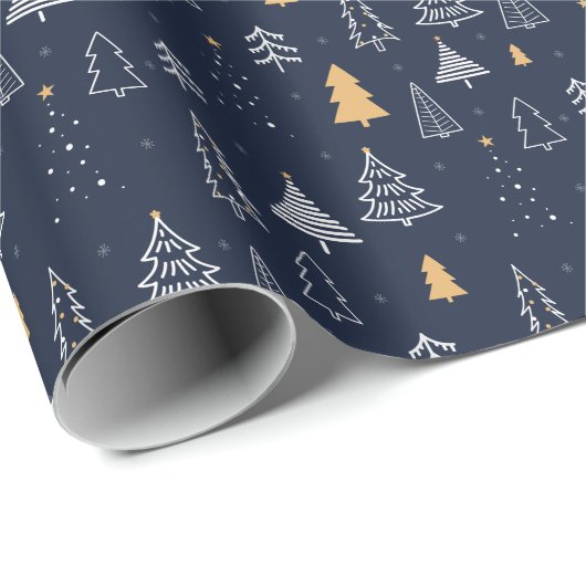 Blue Winter Weihnachten Geschenkpapier (Rolleneckpunkt)