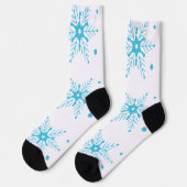 Blue Winter Weihnachten Whimsical Schneeflocken Pa Socken (Linkes Detail)