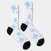 Blue Winter Weihnachten Whimsical Schneeflocken Pa Socken (Rechts)