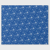 Blue Winter Wildblumen und Sterne Geschenkpapier (Flach)