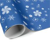 Blue Winter Wildblumen und Sterne Geschenkpapier (Rolleneckpunkt)