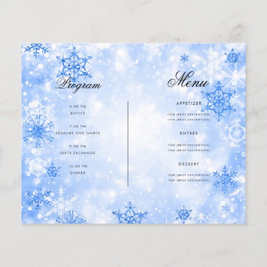 Blue Winter Wonder Holiday Einladungsprogramm & Me Flyer (Hinten)