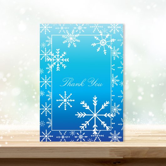 Blue Winter Wonderland Baby Dusche Vielen Dank Dankeskarte