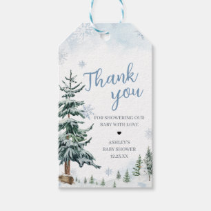 Blue Winter Wonderland Baby Duwer Fevor Tags Geschenkanhänger