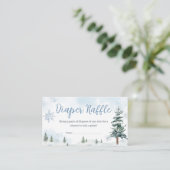 Blue Winter Wonderland Babydusche Windelwanne Wind Begleitkarte (Stehend Vorderseite)