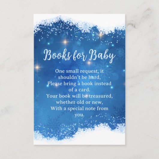 Blue Winter Wonderland Books for Baby Card Begleitkarte (Vorderseite)
