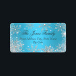 Blue Winter Wonderland Christmas Address Labels Adressaufkleber<br><div class="desc">Weihnachtsadressen-Labels. Blau & Silber Sparkle Schneeflocke Design. Bitte beachten Sie: Alle flachen Bilder haben keine echten Juwelen!</div>