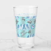 Blue Winter Wonderland Christmas Glas (Vorderseite)
