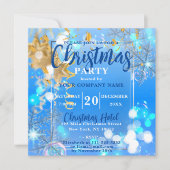 Blue Winter Wonderland Corporate Xmas Party Einladung (Vorderseite)