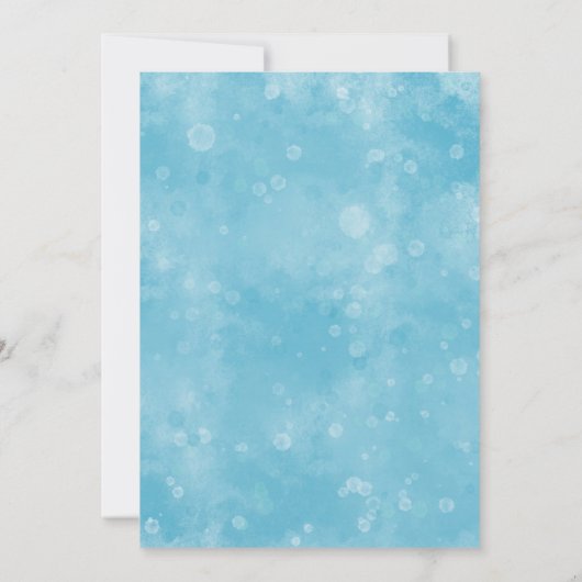 Blue Winter Wonderland Deer Baby Dusche Dankeskarte (Rückseite)