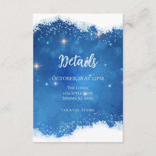 Blue Winter Wonderland Details Card | Snowflakes Begleitkarte (Vorderseite)