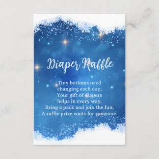 Blue Winter Wonderland Diaper Raffle Card Begleitkarte