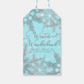 Blue Winter Wonderland Elegante Schneeflocken Hoch Geschenkanhänger (Rückseite)