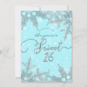 Blue Winter Wonderland Elegante Schneeflocken Süß  Einladung (Vorderseite)