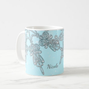 Blue Winter Wonderland Elegante Stilfserjoch Kaffeetasse