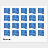 Blue Winter Wonderland Envelope Seals | Snowflakes Quadratischer Aufkleber (Blatt)