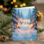 Blue Winter Wonderland Happy Holidays Card Karte