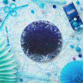 Blue Winter Wonderland Icy Snowflakes Party Pappteller (Party)