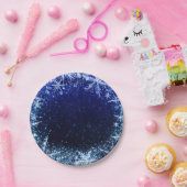 Blue Winter Wonderland Icy Snowflakes Party Pappteller (Party)