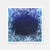 Blue Winter Wonderland Icy Snowflakes Party Serviette (Vorderseite)