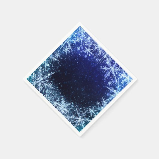 Blue Winter Wonderland Icy Snowflakes Party Serviette (Ecke)