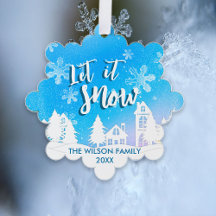 Blue Winter Wonderland Let it Snow Holiday