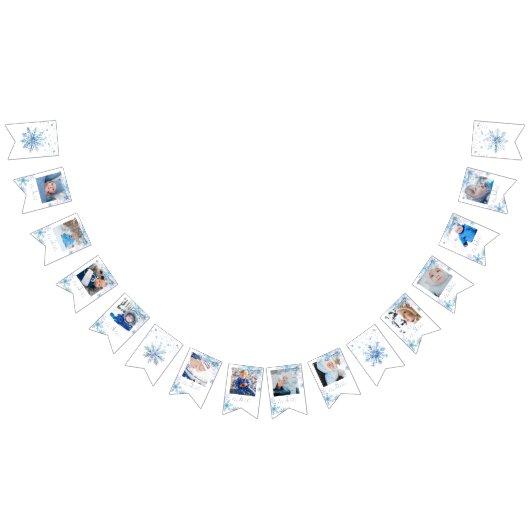 Blue Winter Wonderland photo bunting banner (Alle)