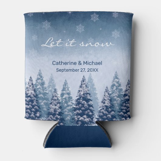 Blue Winter Wonderland Pine Christmas Dosenkühler (Vorderseite)