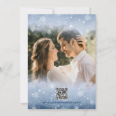 Blue Winter Wonderland Pine Tree Forest Save The Date (Rückseite)