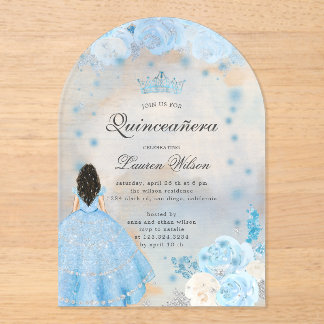 Blue Winter Wonderland Quinceanera Einladung