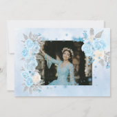 Blue Winter Wonderland Quinceanera Einladung (Rückseite)